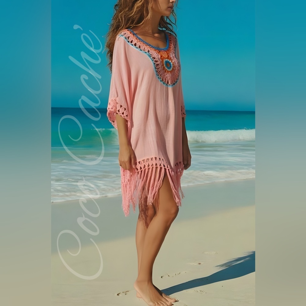 Bohemian Crochet Tassels Tunic Swimsuit Coverup - Picture 2 of 7